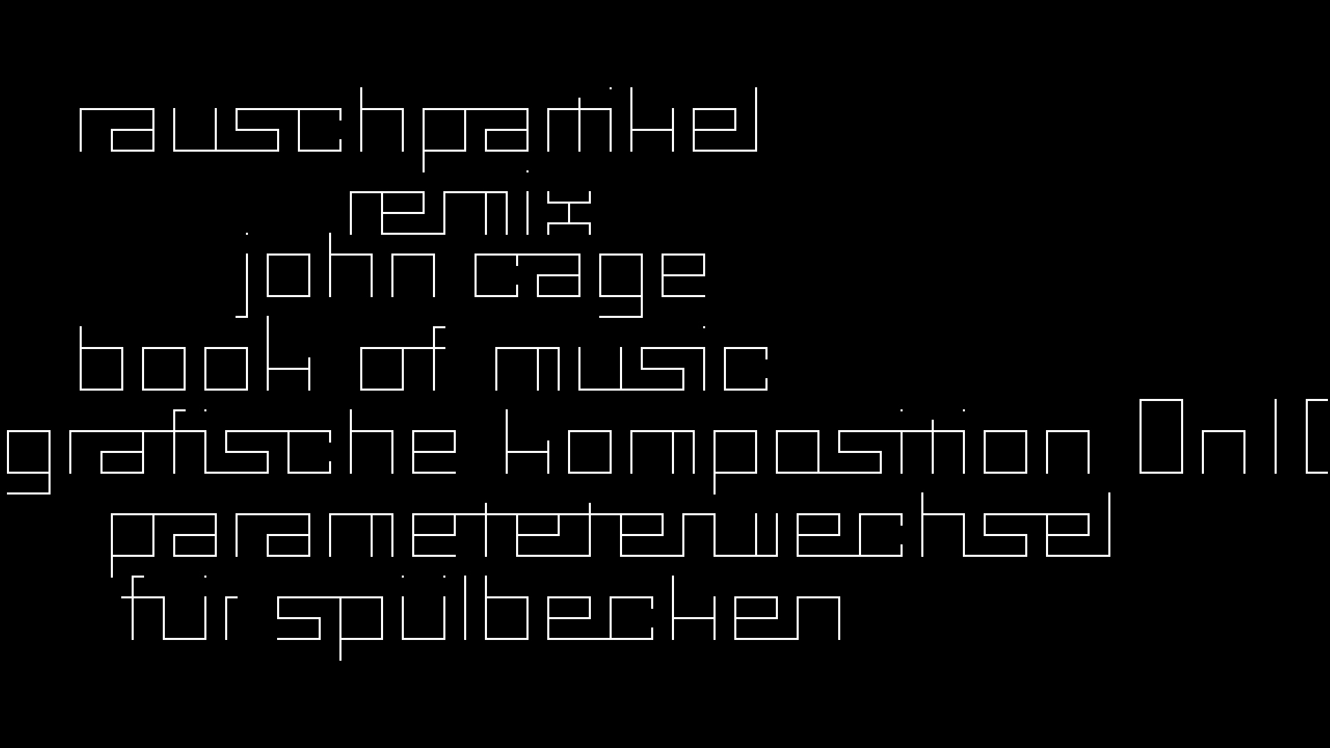2021-02-02 Wasser in der Sple II, On-Off mit Parameterwechsel (Remix John Cage 'Book Of Music') (Komposition, Remix, Recording, Foto)